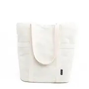 Women Canvas Handbag Shoulder Bag Beach Travel Tote Grocery Shopping Storage Pouch WHITE COLOR