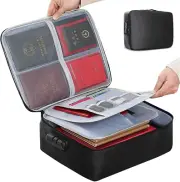 Lockable File Box - Fireproof and Moistureproof Three-Layer Document Safe Storag