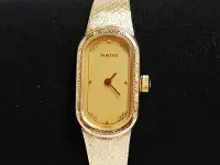 在飛比找Yahoo!奇摩拍賣優惠-《寶萊精品》RADO 雷達金黃酒桶型手動女子錶