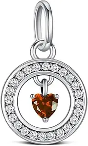 [KEQ] Birthstone Charms for Pandora Me Bracelet 925 Sterling Silver Simulated Birthstone Heart with CZ Charm Pendant Bracelet Necklace Jewelry Gifts