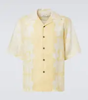 [Commas] Commas Floral linen bowling shirt UK 16,5 yellow
