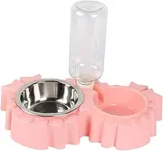 ibasenice Pet Automatic Double Dish Feeder with Water Dispenser Nonslip Bowls for Cats and Dogs Hydration Feeding for Pets