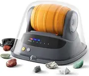 Electric Rock Tumbler Machine, Gemstones Polisher Rotary Rock Tumbler with Noise Reduction Cover, Polishing Grits + Jewelry Fastenings, Stone Polishing Machine for Adults Kids Geology Mineral