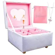 Musical Ballerina Jewelry Box with Ballerina Necklace - Keepsake Music Boxes