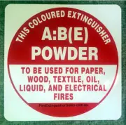 ABE Fire Extinguisher sign for DCP extinguisher