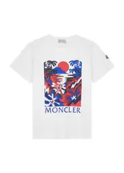 Moncler Kids Printed Cotton T-shirt (12-14 Years) - White Other - 12A (12 Years) 12A (12 years)