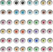 50 Pairs 6mm Glass Dome Human Eyes for Art Dolls Sculptures Props Masks Fursuits Taxidermy Jewelry Making Flatback