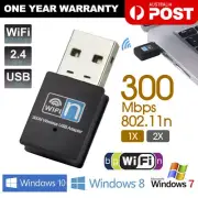 USB Wireless N WiFi Adapter 1/2x Dongle Network LAN Card 802.11n 300Mbps Win10