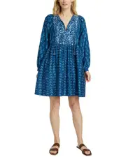 Faherty Solstice Silk-Blend Mini Dress