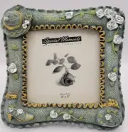 Special Moments Memories Collections Floral Boot Hat 3x3 Photo Frame - New