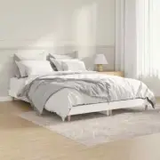 Double Size Wooden Bed Frame Modern Engineered Wood Mattress Base Platform White