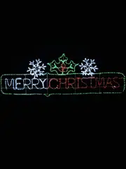 Framed Merry Christmas Red, Green & Cool White LED Twinkle Light Display - 2m