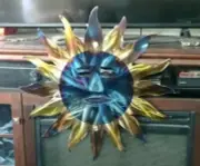 Metal wall art sun, home Decor Garden Art Indoor, sun with moon wall Hanging art
