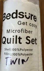 Bedsure Get Cozy Microfiber Quilt Set 68 x 86 TWIN