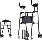 Folding Rolling Walker-Lightweight Standard Walker Folding Standard Walker Folding Walker With 4 Wheels With Seat And Arm Rest Pad For Adults, Seniors