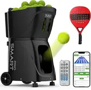 PUSUN PT-SMARTPro Padel Ball Machine, Smart Ball Launcher with App Control, 20-Point Programming, 12 Serve Modes, Random Ball Function, Skill Levels (Black)