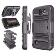 BLACK Hybrid 3 in 1 TPU+PC Case For LG Optimus Zone 3 K4 Spree VS425/K3 LS450
