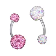 2pcs Navel Rings Exquisite Creative Stainless Steel Belly Dangle Girl