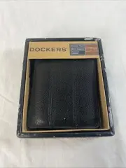 Dockers Slimfold Wallet Genuine Leather Extra Capacity Black