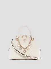 GUESS Women's White Everlee Satchel Bag