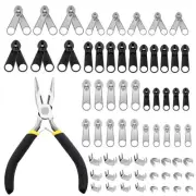 85Pcs Zipper Repair Kit - Alloy Zipper Pull Slider Stops & Install Pliers - J...