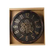 Antique Analog 3d Royal Vintage Metallic Brown Wall Clock 50 cm