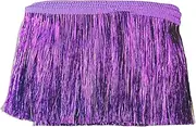 10 Yards 6 Inch Wide Metallic Fringe Trim Tinsel Fringe Tinsel Trim DIY Latin Dance Costume Clothing Accessories Shiny Tassel Lace Fringe Trimming Dance Tassels Trim (Purple)