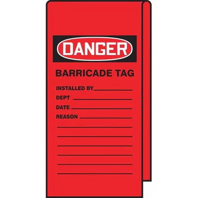 Accuform Danger Tag,Barricade,12"Hx3-1/8"W,PK25 TAT116 Accuform TAT116