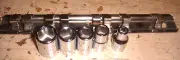 5 HUSKY 1/4" DR 6 PT SOCKETS &THE RACK HOLDER CHROME,3/16,9/32,5/16,11/32 ,7/16