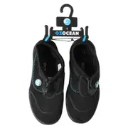 Oz Ocean Meelup Aqua Shoes Beach/Pool Outdoor Water Slip-On Kids Size 4 Black