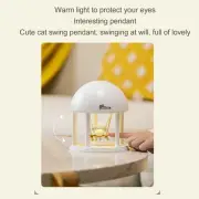Night Light Speaker With Projector Cute Cat Swing Stepless Dimmable USB