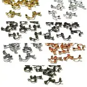 10 Plated Brass Metal Clip On Adjustable Screw Back Ball & Loop Earring Findings