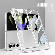[YBROY] Case for Samsung Galaxy Z Fold5 5G, with Metal Ring, Ultra Thin, Anti-Fall, Anti-Scratch, Cover for Samsung Galaxy Z Fold5 5G.(Transparent)