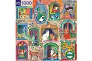 1000pc eeBoo Jigsaw Puzzle 58.4cm Educational Play Game Cats in Window 14+
