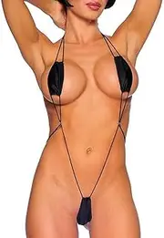 [RINTONIX] Women's Sexy One Piece Slingshot Swimsuit Adjustable G String Thong Bikini Sex Micro Thongs Underwear Teddy Lingerie