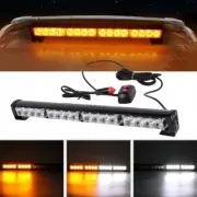 16 LED 18" Amber White Emergency Traffic Advisor Flash Strobe Light Bar Warning