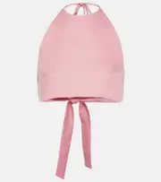 [Asceno] Asceno Marseille halterneck linen crop top AU 12 pink