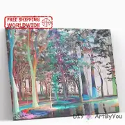 Paint By Numbers Kit Trees Abstract Painting Wall Canvas Adult Acrylic Brush Art