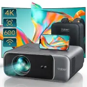 [Auto Focus/4K Support] Projector with WiFi 6 and Bluetooth 5.2, YABER Pro V9 60