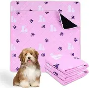 Hoopttay Washable Pee Pads for Dogs 2 Pack Non-Slip Reusable Puppy Pads 24x36 inch Reusable Pet Training Pads Puppy Pads Dog Training Pads with Fast Absorbent Pet Food Mat (24 x 36 Inchs)