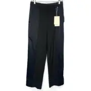 COS Women’s Black Satin Paneled Tuxedo Wide Leg Dress Pants Size 6 NWT!$225