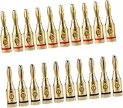 "Abbraccia" 20 Pieces Banana Plug 4 mm Gold Plate Banana Speaker Plug Connector for Wall Plate Amplifier Audio Receiver Home Theater