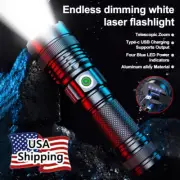 Super-Bright LED Tactical Flashlight Zoom Torch W/Rechargeable 1800mAh Battery