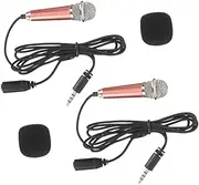 GOOHOCHY Mini Microphone Set 2pcs Handheld Phone Microphone for Boys and Girls Mobile Phone Laptop Portable