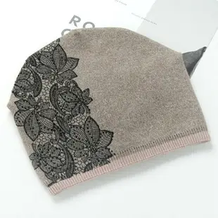毛帽針織羊毛帽-不對稱花朵繡花貼鑽女帽子5色73wr19【獨家進口】【米蘭精品】
