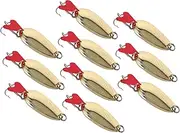 Generic 10pcs Set Metal Bait Scoops Fishing Lure Fishing Kit Fishing Bait Trout Lures Lures Fishing Spoons Lures Professional Fake Baits Saltwater Bait Panfish Lures Golden
