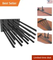 Heavy-Duty Floating Shelf Brackets - 16 Pack, 10 inch - Solid Steel Installation