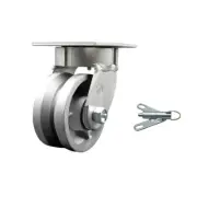 4 Inch KP V-Groove Semi Steel Swivel Caster with Bronze Bearing and Swivel Lock
