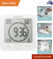Digital Bathroom Shower Kitchen Clock Timer with Alarm, Waterproof for Water ...