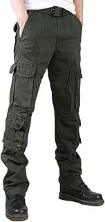 [Crazy] Gaok Men's Military Army Cargo CAMO Combat Work Pants Trousers, Green, 32